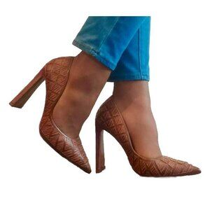 Yevrah Shoes Size 36 Women’s Designer KELLY Brown Heels Pull On